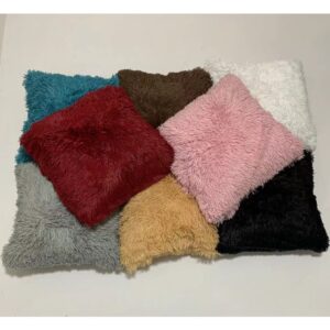 CAPA DE ALMOFADA DE PELÚCIA FELPUDA PELO ALTO 42X42CM CORES DIFERENTES