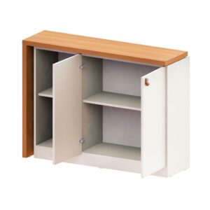 Mesa Escrivaninha Versa Home com Tampo Multifuncional 2 Portas Freijó/Branco – Telasul