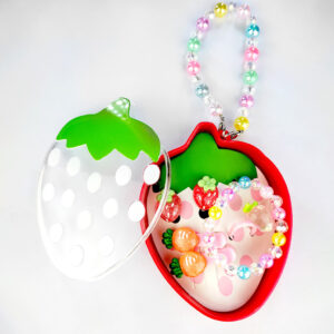 KIT MORANGUINHO ACESSÓRIOS DE MODA INFANTIL PULSEIRAS PRESILHAS ANEIS