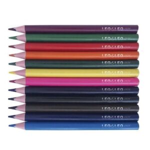Lápis de Cor 12 Cores Big Jumbo 15cm Grande Com Apontador Triangular Leo&Leo