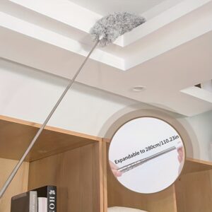 Espanador de Pó Para Limpeza em Microfibra Com Cabo Extensor e Retrátil Lavável 2,8m ATTUS