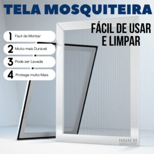 Tela Mosquiteira Removível Perfil De Alumínio 120×120 cm