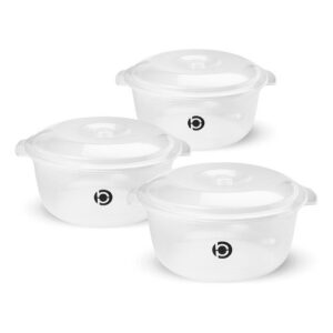 SALADEIRA BOWL BACIA VASILHA MULTIUSO PLÁSTICO BPA FREE REDONDA GRANDE TAMPA SERVIR SALADA 3UN 5,5L