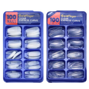 Kit 100 Unhas postiça Bailarina Natural Branca/transparente