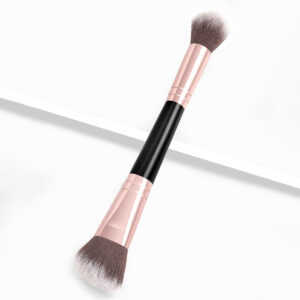 Escova Preta de Maquiagem Blush Cabeça Dupla FINDCOLOR Escova de Beleza