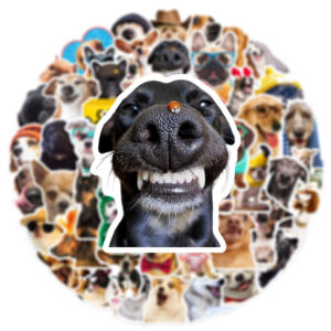 50PCS AUTOCOLANTES DE GRAFITE SÉRIE CÃES REALISTAS PARA MALAS DE CELULAR E CAPACETE SKATE DECORATIVOS