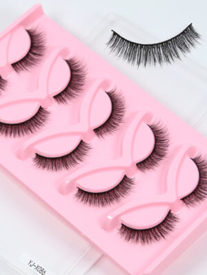 5 Pares Milai-YJ-X086 Cílios 15mm 3D-Curl Fofos Naturais Extensão Longa Feita À Mão Falsos
