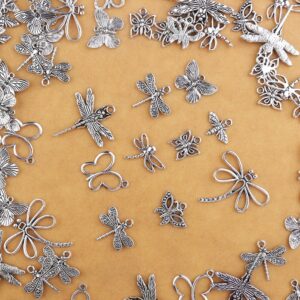 ZhuBI Multi-Shape 30Pcs Insetos Em Forma De Borboleta Pingente Jóias De Prata Antiga Suprimentos Artesanato Para Fashion Beads Bracelet Diy Kit