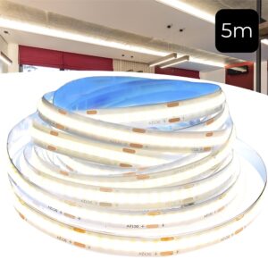 Fita Led Cob 5 Metros 12v Ip20 256leds Por Metro Cor Branco Neutro