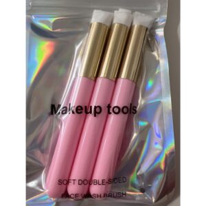 KIT com 3 Pincel para Limpeza de Cílios Extensão Alongamento Cor Aleatoria