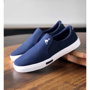 Tenis Masculino Sapatenis Polo Joy Slip On Iate Calce Fácil Elástico Azul Marinho