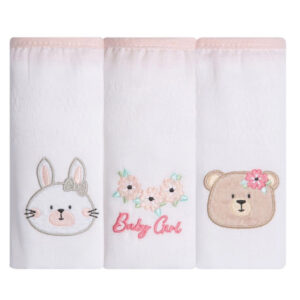 Fralda de pano bordada Gifts Papi Friends Kit com 3 unidades 70x70cm
