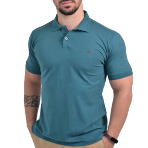 Camisa Polo Verde Algodão com Elastano Malha Conforto