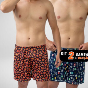 Kit 2 Samba Canção Pijamas Masculino Short para Dormir Descansar Lazer Produto de Qualidade