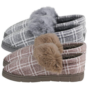 Pantufa Chinelo de Veludo Macio Quente Antiderrapante Impermeável Adulto Masculino Xadrez Para Uso Doméstico TX7203PP