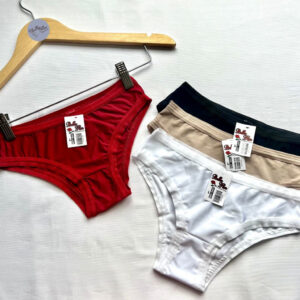Kit com 5 Calcinhas Modelo CONFORTO Dia a Dia Cós Largo Básica Lisa Lingerie Moda Íntima
