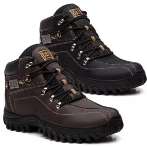 Kit 2 Pares De Bota Masculina Caterpillar Adventure Moderna Macia Costurada + Palmilha Gel