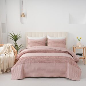 Kit Cobre Leito Colcha Casal 3 Peças 300 Fios Babadinhos Matelado Dupla Face
