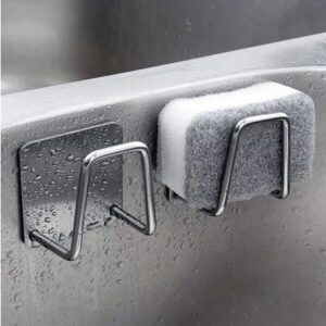 Gancho 5x3Cm Para Esponja Suporte Aço inoxidável De Pia Prateleira Multiuso Prático E Fácil Porta Bucha