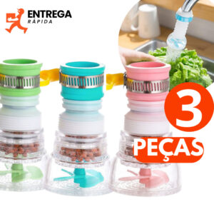 Kit 3 Chuveirinho para Torneira Bico Extensor Cozinha Flexível Extensível Arejador Economia e Eficiência