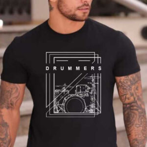 Camiseta Masculina Estampada Baterista – Camiseta de Bateria – 100% Algodão Premium