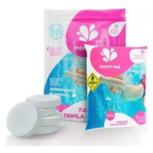 Kit 5 Pastilhas Tabletes Cloro 200g Tripla Ação P/ Piscina – Montreal