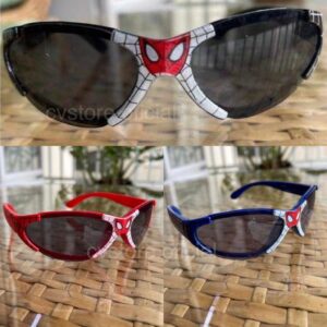Óculos de Sol Infantil Homem Aranha Preto Vermelho Azul Personagem Kids Menino Super Herói Spider Man Proteção Uv-400 Os Vingadores
