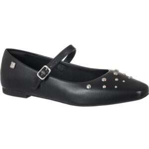 Sapatilha Feminina GiGiL Bico Quadrado Mary Jane Boneca Tacha Apliques Confortável Moda Blogueira