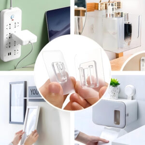 kit 30 Peças Gancho Adesivo Dupla Face 10,20,30 Transparente Sem pregos Furos Para Banheiro Quarto Cozinha Multiuso.