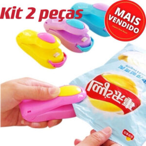 Kit 2 peças Mini Seladora Máquina De Plástico Para Auxiliar Na Cozinha Veda Comidas E Legumes-janeeimport