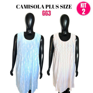 Kit 2 Camisola Regata Plus Size Feminina GG3 Malha Fria – Pijama de Senhora Confortável