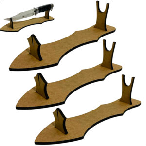 kit com 3 Suportes de Facas Artesanais Display Expositor De Facas Luxo Madeira Mdf 6mm Top