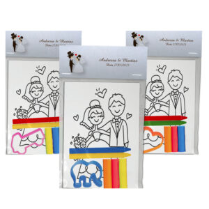 Kit Colorir Com Giz e Massinha 15 Unidades Para Lembrancinhas Tema Casamento Festa Infantil