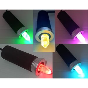 Lanterna De Cromoterapia Com Ponta De Cristal Fio De 3 Mts Controle Remoto 16 cores