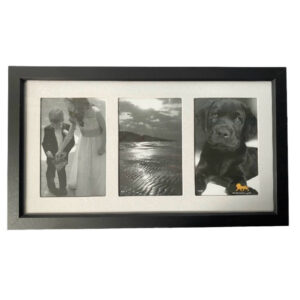 Porta Retrato de Parede 3 Fotos 10×15 Preto Quadro de Fotos Espelhos Leao Moldura para Fotos