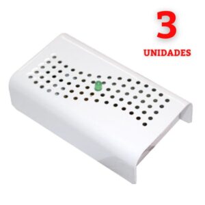 Desumidificador Anti Mofo Eletrônico 110V – 03 Unidades Branco. Aparelho Elimina Mofo, Ácaros, Fungo