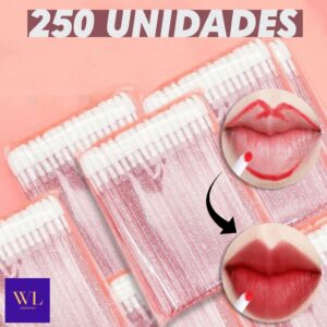 Kit 250 Pincel Aplicador Batom Gloss Descartável Glitter Brilho Promoção – Entrega Pronto – WL
