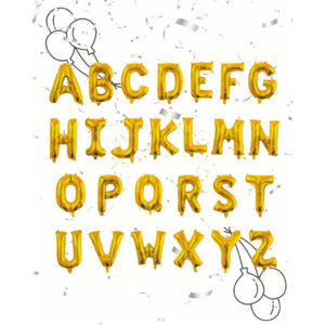 Balão Metalizado Letra Dourado 30cm Escolha as letras e montamos seu kit