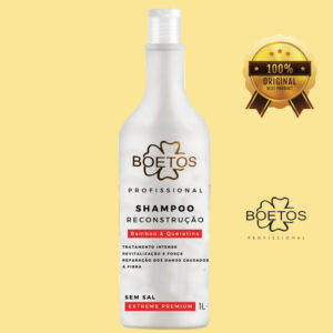 Shampoo Reconstrução Bamboo, Queratina E Biotina Boetos Profissional Premium 1L