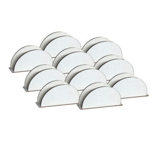 Kit 20 Porta Guardanapo Meia Lua Branco De Mesa Mdf