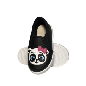 Tênis Infantil Menina Iate Panda Preto confortável 20 Ao 34