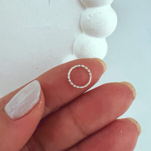 Piercing de Argola Nariz de Prata 925 Torcida 9mm