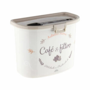 Porta Café E Filtro Decorado Cinza cozinha organização