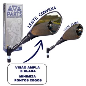 Retrovisor Articulado Modelo BMW F800 360 Lente Convexa para Honda Dafra Kawasaki Suzuki e Triumph