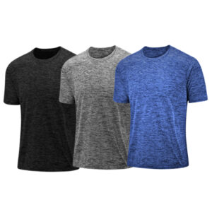 Kit 3 Camisetas Plus Size Dry Fit Mescla Rajada