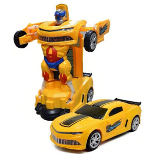 Brinquedo Carrinho Camaro Vira Robô Bate E Volta Com Luzes E Som