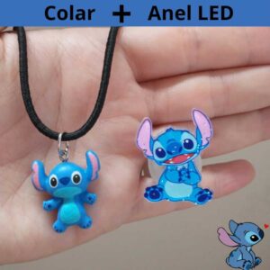 Colar Stitch + Anel do Stitch de LED. Lilo Stitch infantil menina