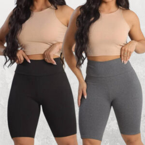 KIT 3 Shorts Feminino Academia Ciclista liso Cintura alta Bermuda feminina malhar