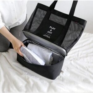 Bolsa De Praia De Rede Com Compartimento Térmico Piscina Bolsa Grande Telada Verão