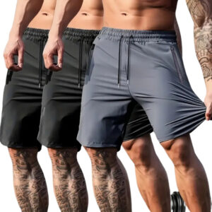 Kit 3 Shorts Masculino Com Ziper Anti-Furto – Bermuda masculina tactel com 10% De Elastano Impermeável